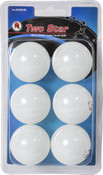 MK Two Star Balls, White, 6-Pack